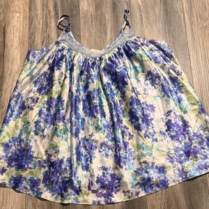 Oscar de la Renta Blue & Lavender Floral Camisole